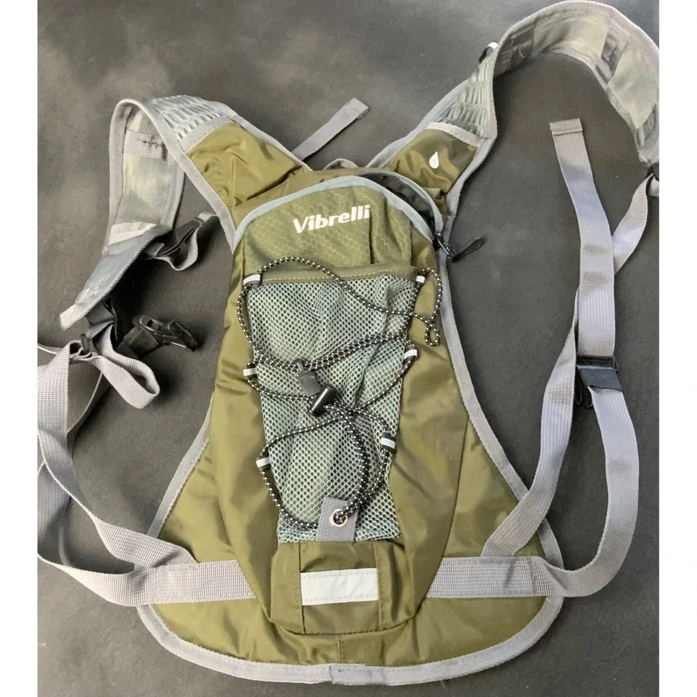 Vibrelli Hydration Pack Olive Green Running Hiking Cycling Backpack Lightweight